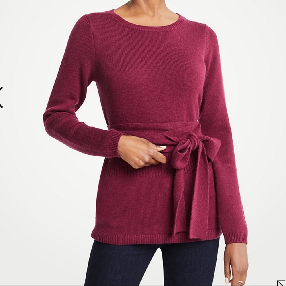 Ann Taylor Cashmere Belted Sweater Tunic